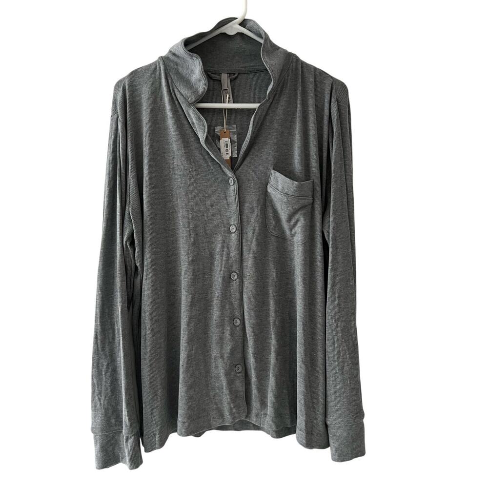 SKIMS Fits Everybody Full Sleeve Shirt Color Gray Style AP-SET-0600 Size Large